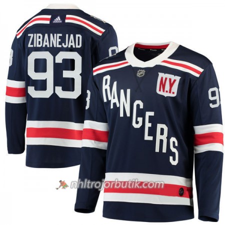 Män Ishockey New York Rangers Tröja Mika Zibanejad 93 2018 Winter Classic Adidas Marinblå Authentic
